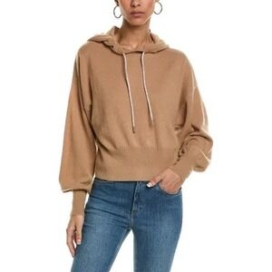 Brodie Cashmere Hillary Hoodie Women's Medium Sweater Camel Quiet Luxury Cozy
